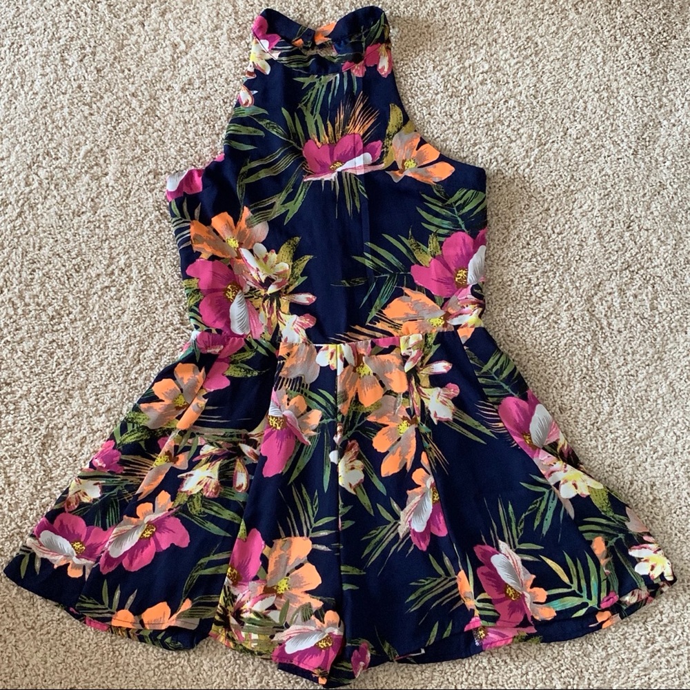 Miss Behave Girls Tropical Safira Open Back Romper